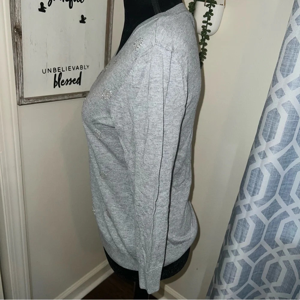 Talbots gray sequins sweater - Picture 3 of 6